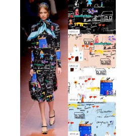 Креп коприна Dolce & Gabbana щрихи